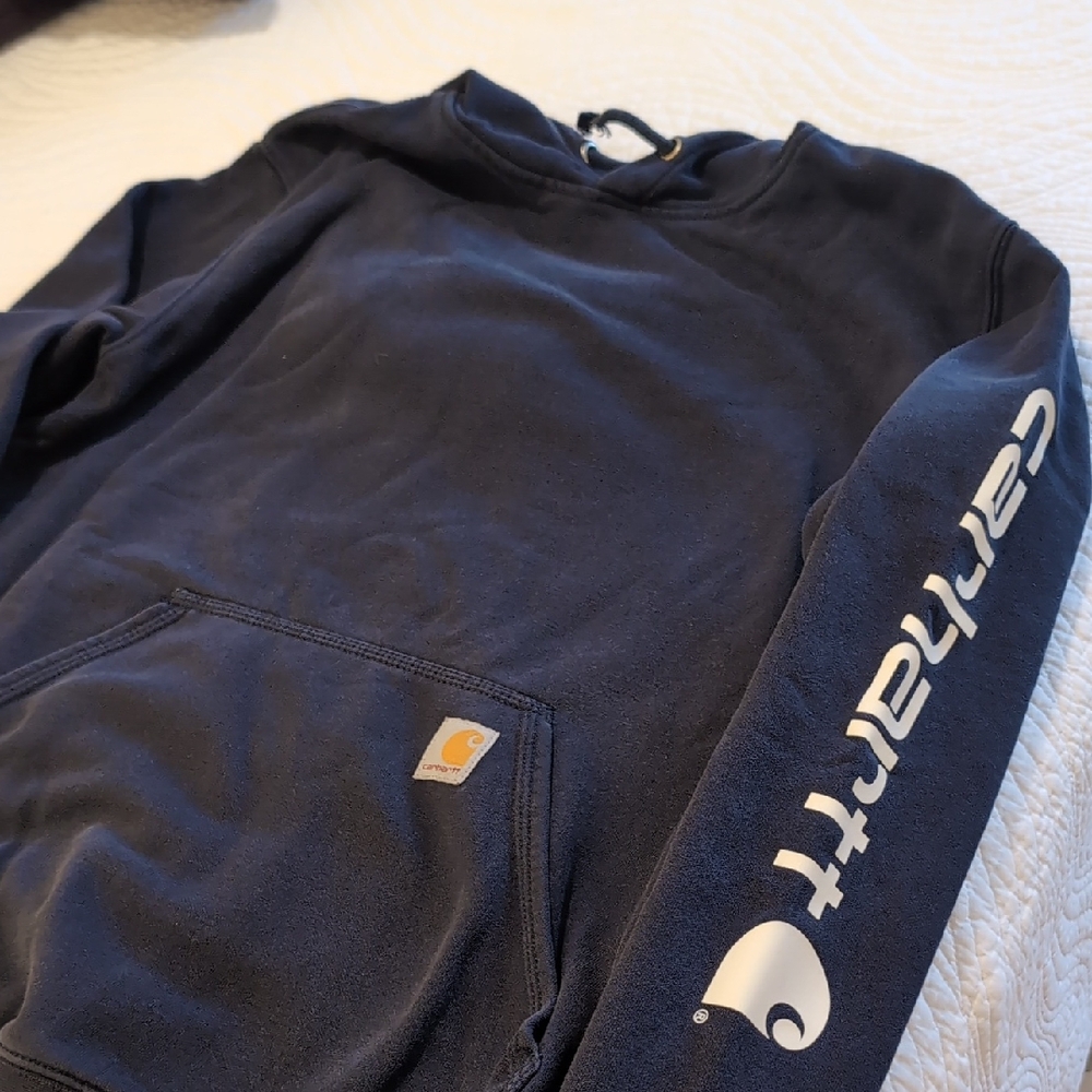 Carhartt Women's s Dark Blue Sweatshirt with White Logo